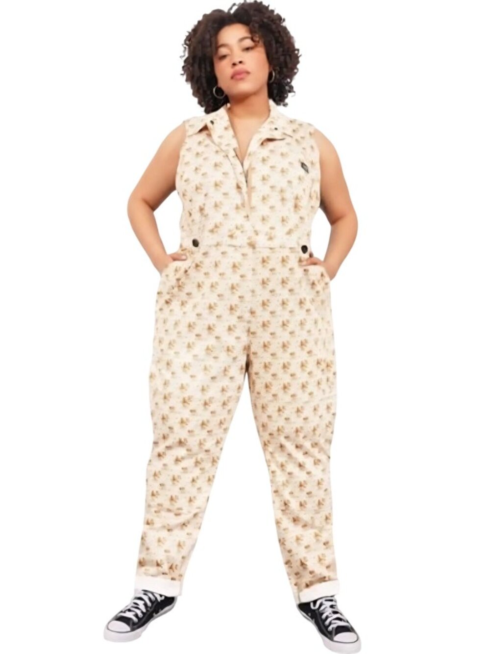 Wildfang The Essential Sleeveless High Waisted Coverall Vintage Bird Size 1X